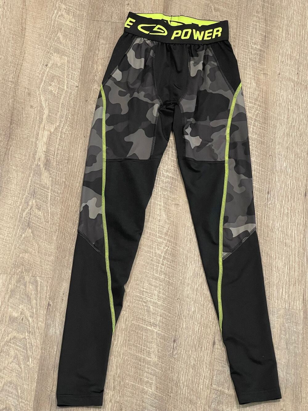 Champion Duodry Power Core Bottoms Size S Gray Camo Neon Waistband Worn Once!